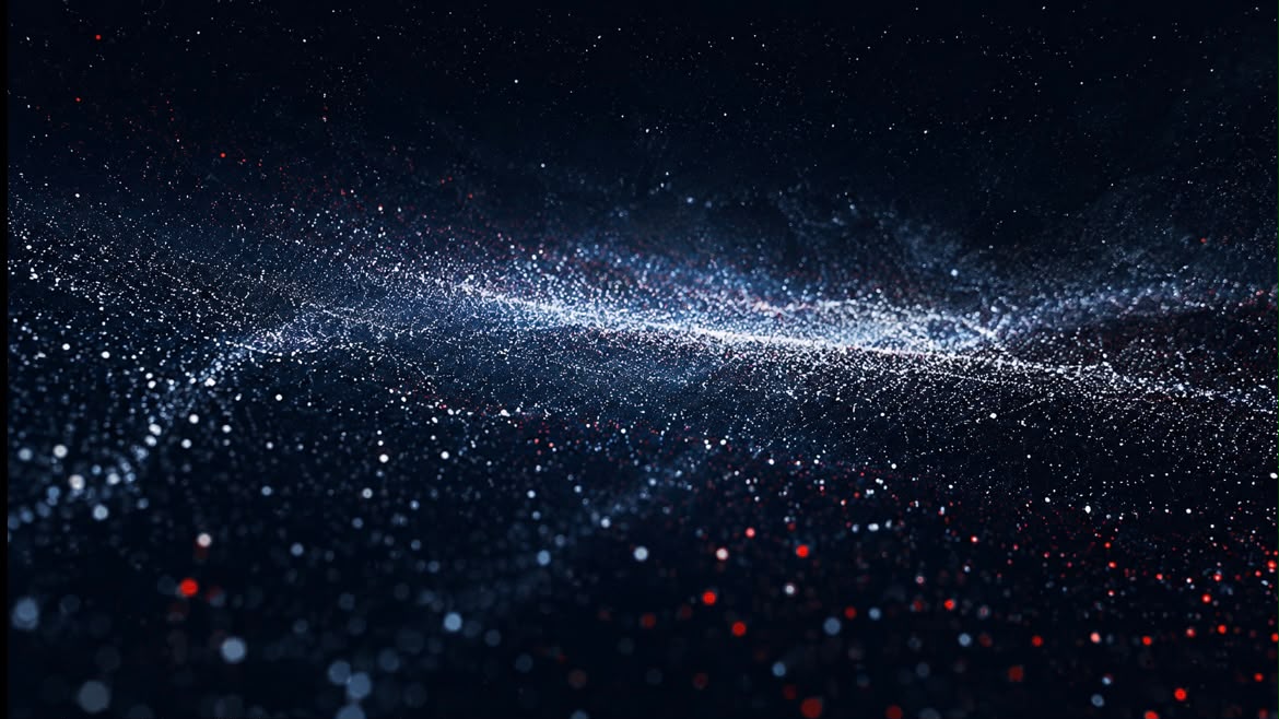 Nuage de particules lumineuses en mouvement
