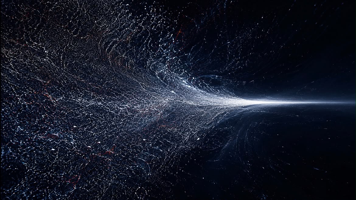 Réseau de particules en expansion