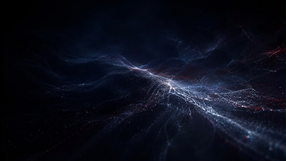 Onde de particules traversant l'obscurité