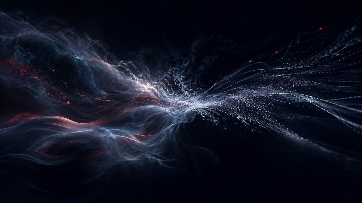 Flux de particules rouges et blanches